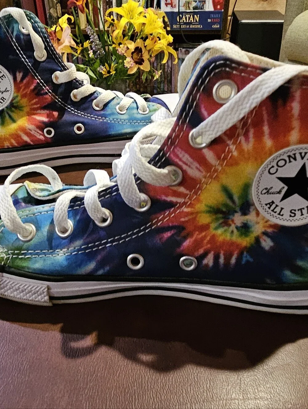 Converse Brand Tie-Dye High Top Canvas Sneakers - Multicolor Size 3